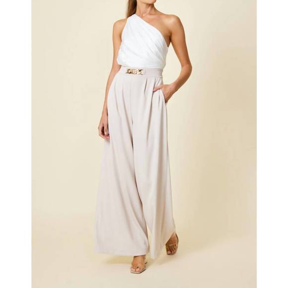 NEW LINE AND DOT reese jumpsuit in ivory/beige - Picture 3 of 6